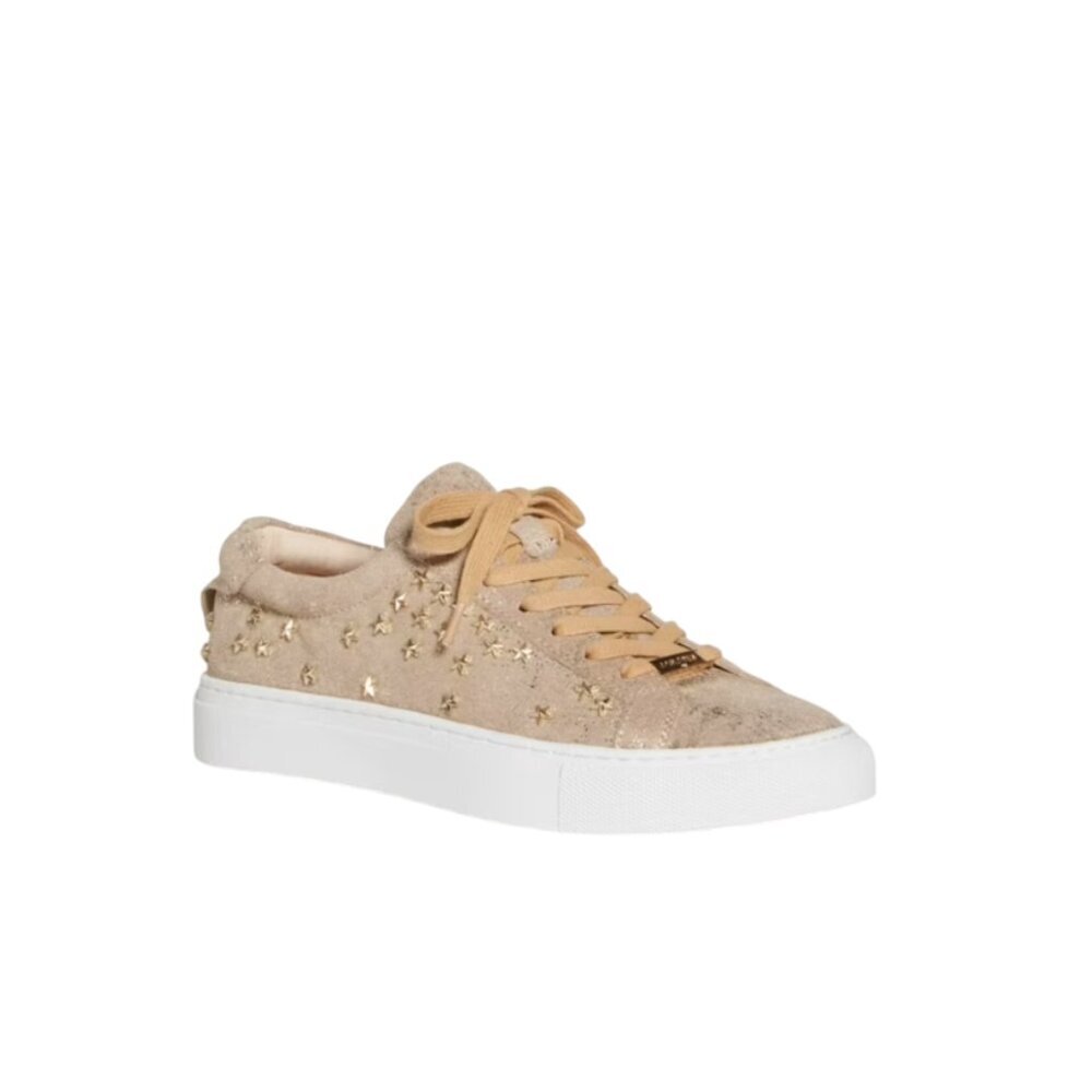 J Slides Star Stud Liberty Sneakers Shoes Womens 8 Brown Tan Lace Up Platform